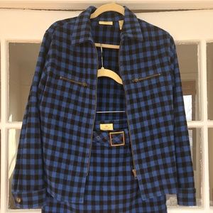 Vintage 90s plaid mini skirt and jacket suit set